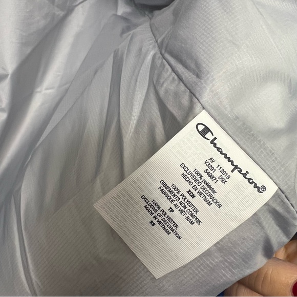 Champion X NASA men sz XS Metallic Puffer Jacket Blue Quilted - Picture 9 of 16